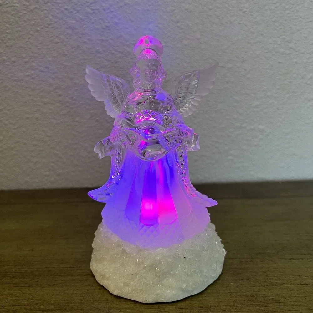 Christmas Angel Hard Plastic Rotating Colors 5.5
